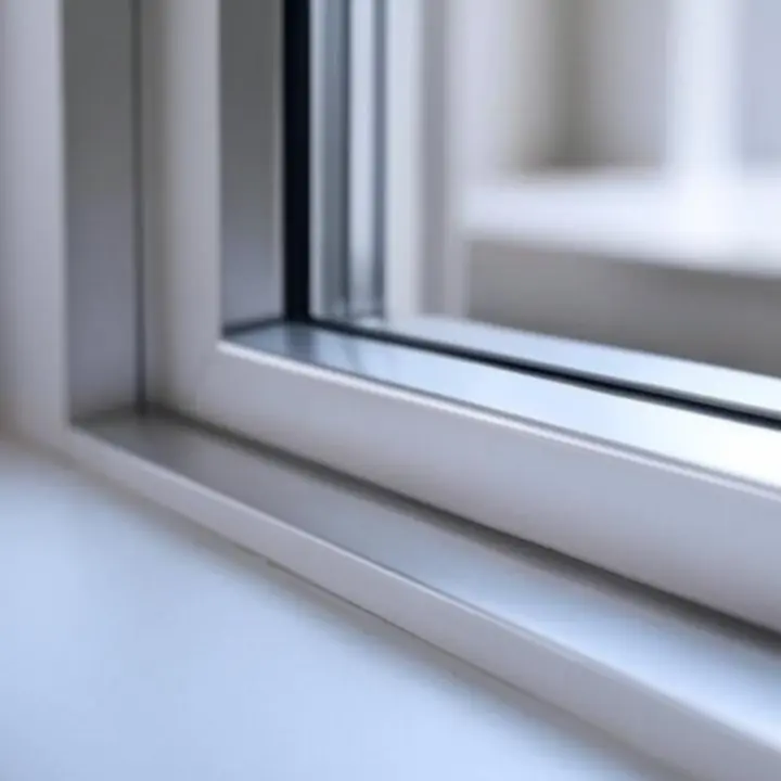 Alumínium ablakprofil részletének közelképe