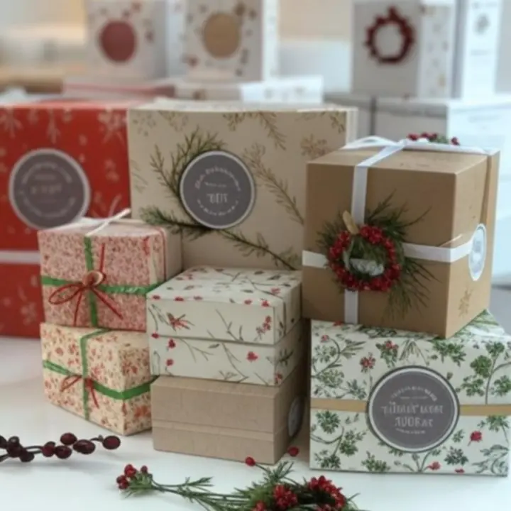 Esztétikusan elrendezett tea ajándékcsomagok és díszdobozok