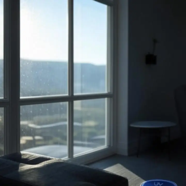 Üvegfelület UV-szűrős bevonatának szemléltetése